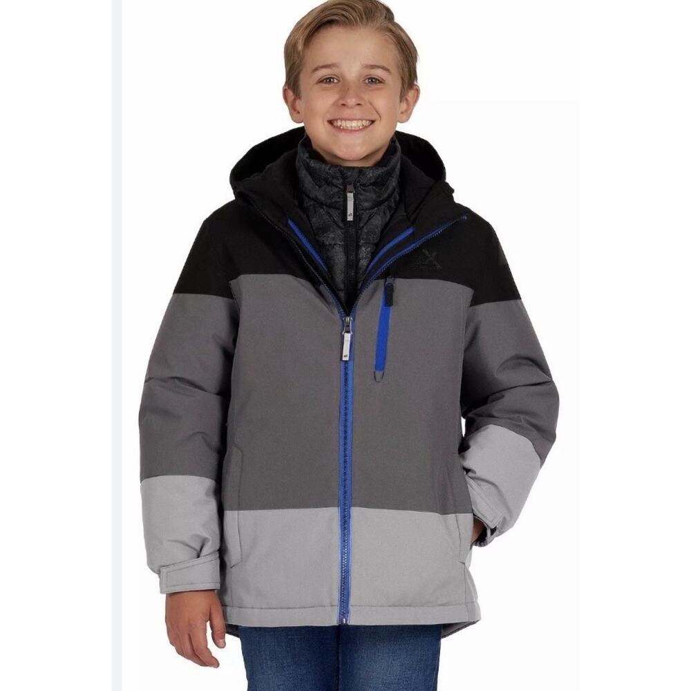Zeroxposur Boys Size 18 20 Supernova 3 In 1 Jacket Zip Up Coat Hood Gray NWT